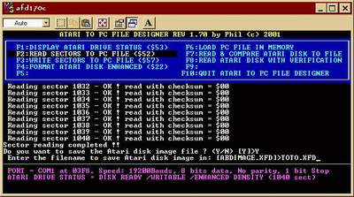 My MS-DOS Atari File Designer Software Screenshot