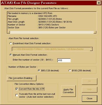 Atari Rom File Designer Information DialogBox Screenshot